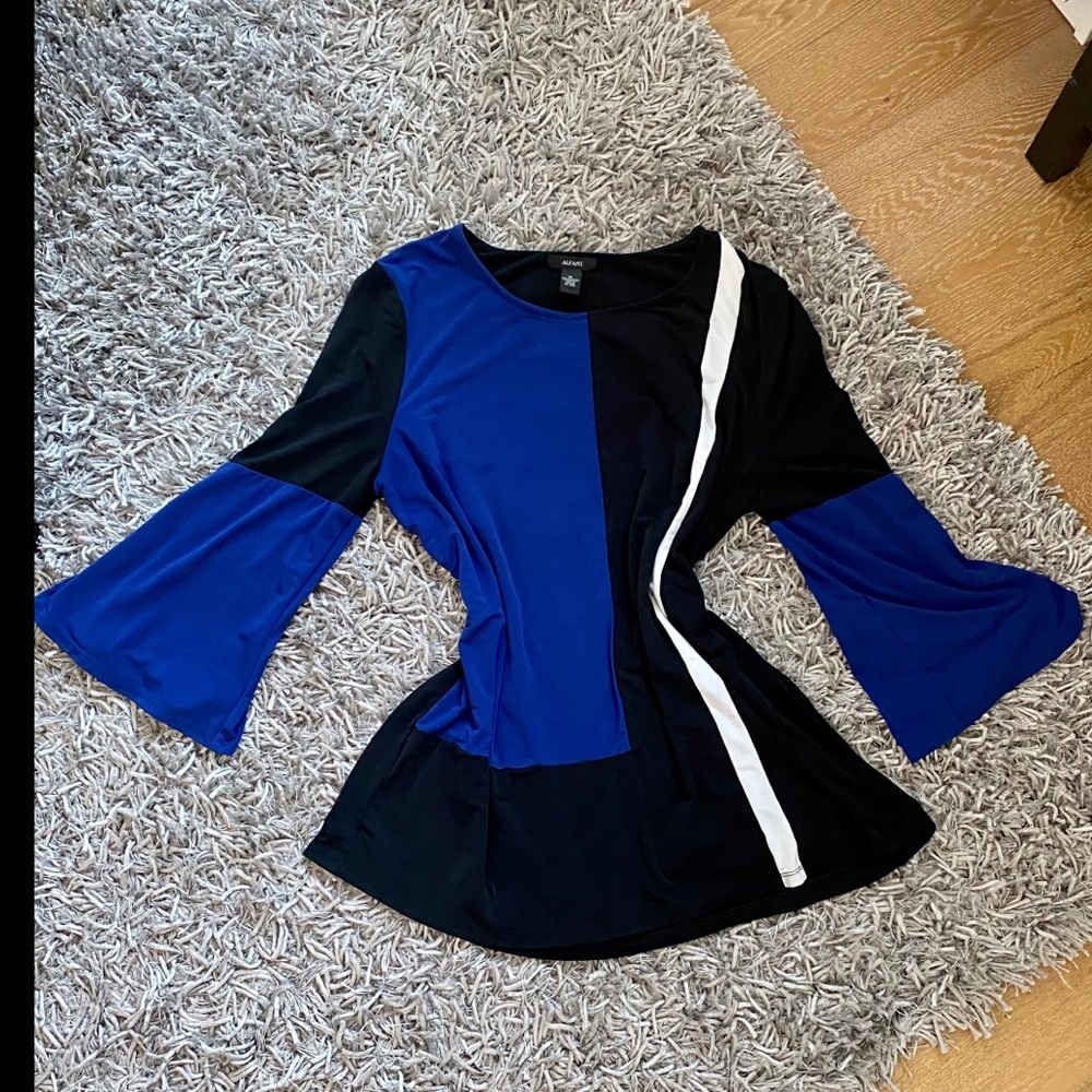 Alfani Bell Sleeve Color-block Tunic Style Top